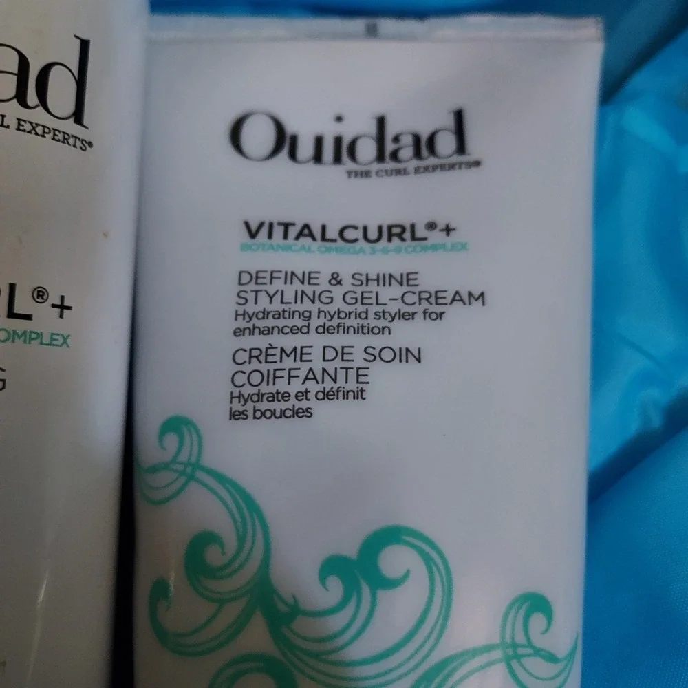 Ouidad VitalCurl+ Hair Styling Duo Set White Spiral Curls Mousse & Gel-Cream